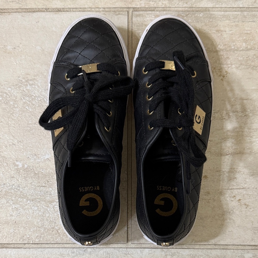 Guess Black Quilted Sneakers for Women
